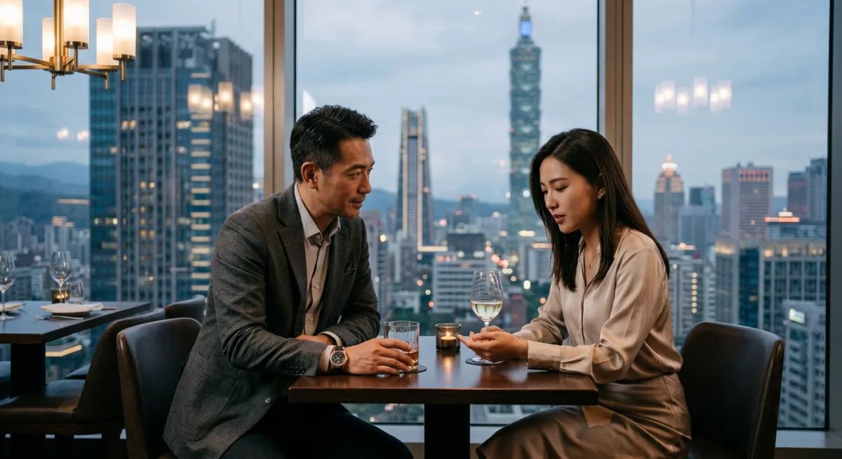 包養關係中討論付出與界線的情境示意圖